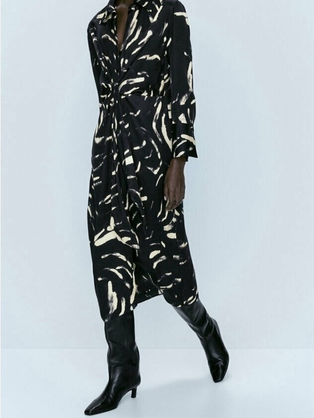Massimo Dutti Print Midi Dress